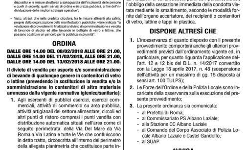 Albano Laziale, Carnevale 2018: prescrizioni di safety e security