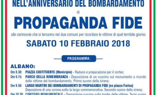 Albano Laziale e Castel Gandolfo si stringono a ricordo delle vittime di Propaganda Fide