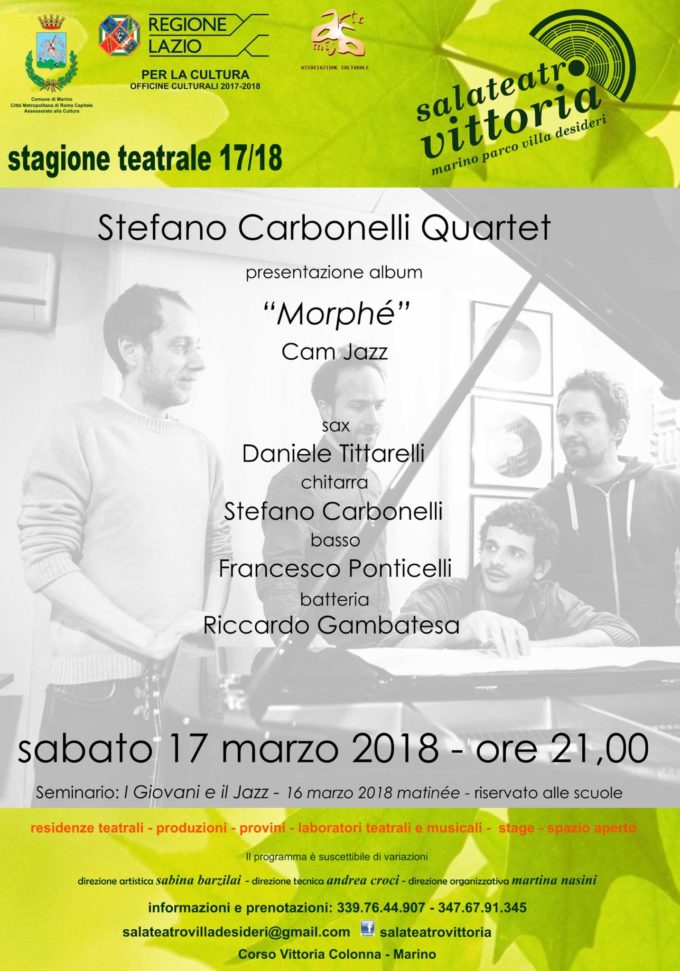 Concerto jazz sabato 17 marzo 2018 a Marino