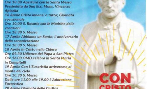 Lariano – Celebrazioni per gli ottanta anni di canonizzazione di San Giovanni Leonardi