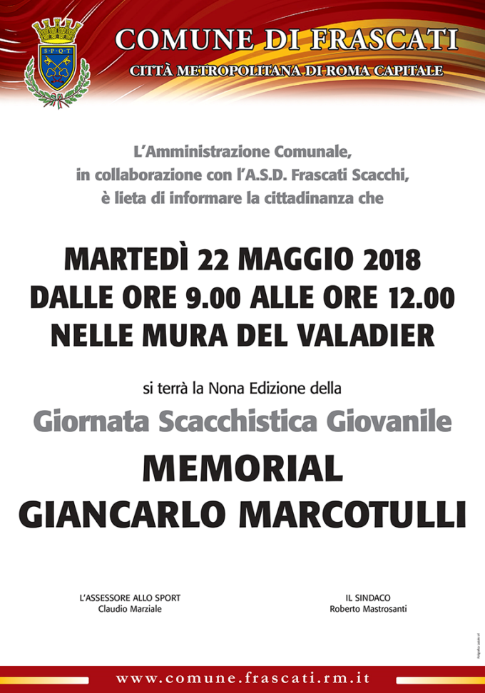 A Frascati torna la nuova edizione del Memorial Marcotulli