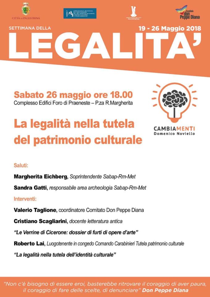 Palestrina – Conferenza  “La legalità nella tutela del patrimonio culturale”