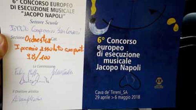 VI Concorso europeo di esecuzione musicale J.Napoli: 1° posto per gli alunni della scuola di San Cesareo