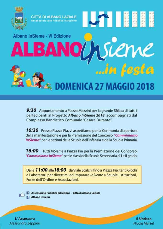 Albano Laziale, domenica 27 maggio torna “Albano InSieme …in Festa!”