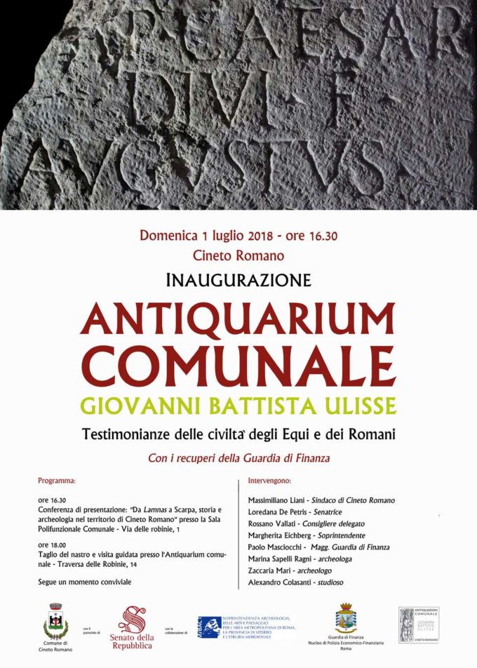 Cineto Romano – Antiquarium comunale “Giovanni Battista Ulisse”