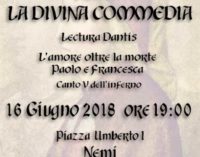 A Nemi Aldo Onorati racconta Dante in una lettura del canto V dell’Inferno