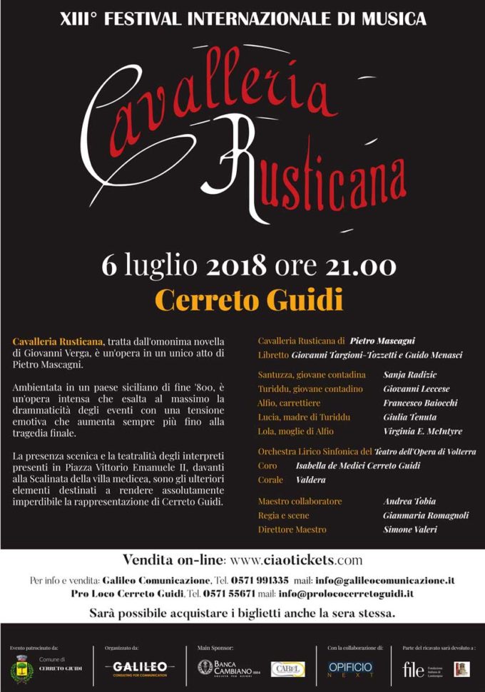 XIII Festival Internazionale di Musica – Cavalleria Rusticana