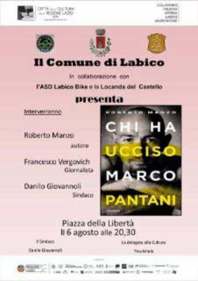 Il Novecento dello sport: a Labico presentazione del libro su Marco Pantani 