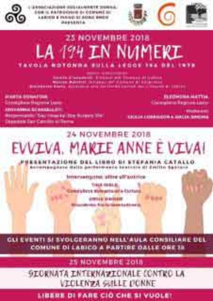 Giornata internazionale contro la violenza sulle donne: doppio appuntamento a Labico 