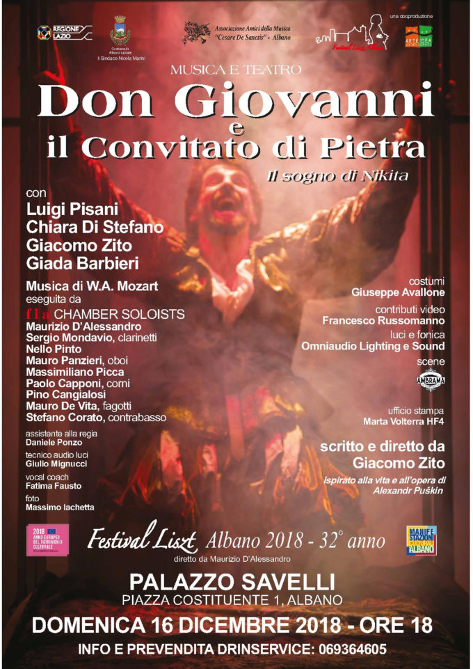 32° Festival Liszt Albano- Prima nazionale di DON GIOVANNI e IL CONVITATO DI PIETRA