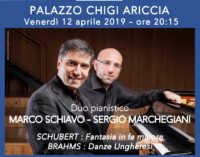Ariccia, a Palazzo Chigi le danze ungheresi di Brahms con Schiavo e Marchegiani