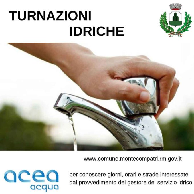 Monte Compatri – Servizio idrico, Acea Ato 2: “Turnazioni per l’erogazione di acqua a partire dal 1 luglio”