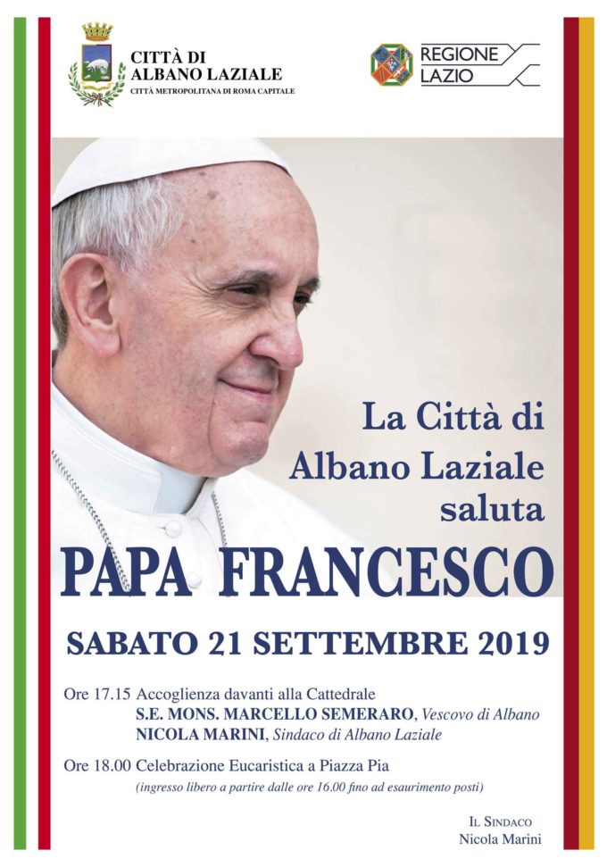 Albano Laziale: visita Papa Francesco, gli orari