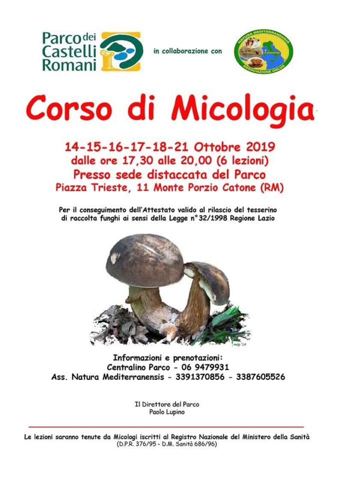 Corso di Micologia, ottobre 2019