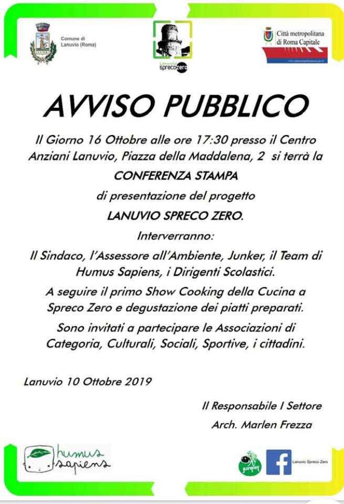 PROGETTO “LANUVIO SPRECO ZERO”