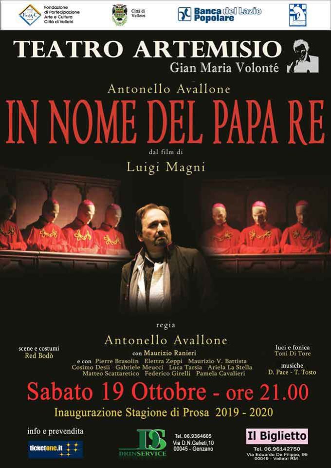 Con “In nome del Papa Re” sabato sera parte la stagione di prosa del Teatro Artemisio-Volonté