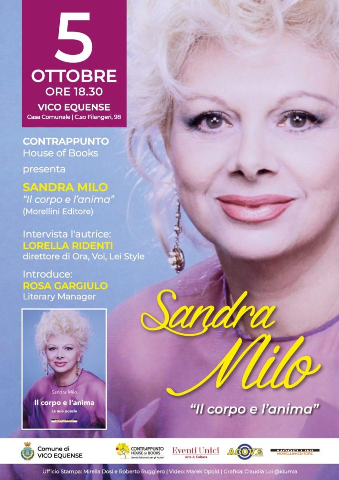 In Campania dal 5 al 7 ottobre: Sandra Milo ‘Il corpo e l’anima’