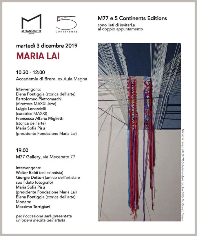 Maria Lai | Due talk dedicati all’artista