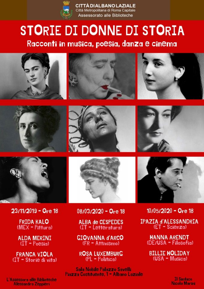 Ad Albano Laziale “Storie di donne di storia – Racconti in musica, poesia, danza e cinema”