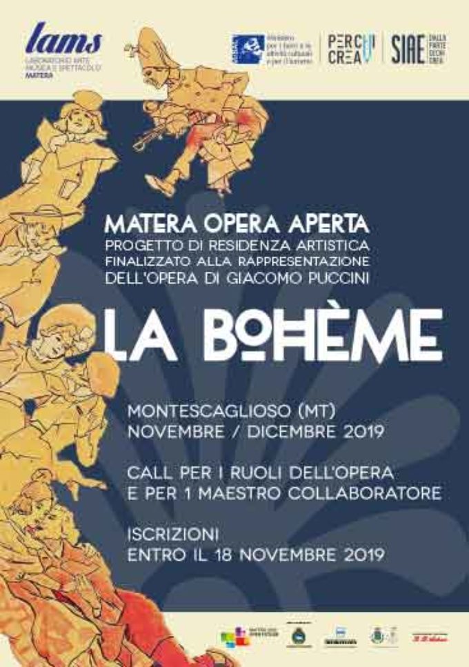 MATERA OPERA APERTA, call per tutti i ruoli della Bohème di Puccini
