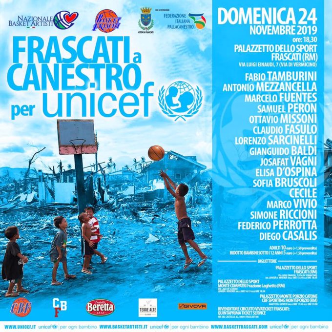 Club Basket Frascati, inizia il count down per “Frascati a canestro” organizzato con l’Unicef