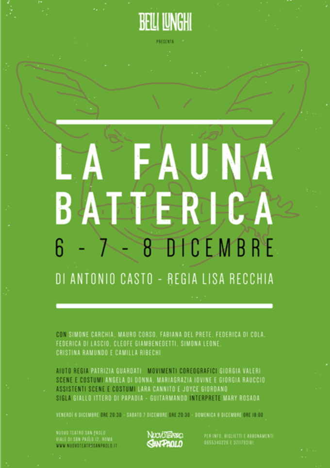 La fauna batterica, 6-8 dicembre Nuovo Teatro San Paolo