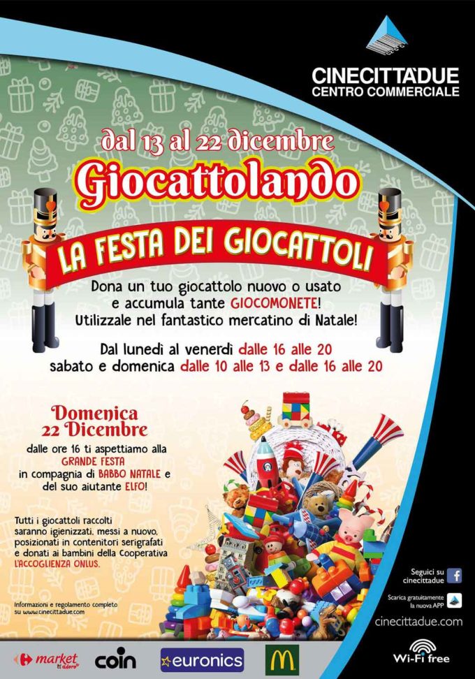 Domenica 22 dicembre, grande festa per ‘’Giocattolando’’