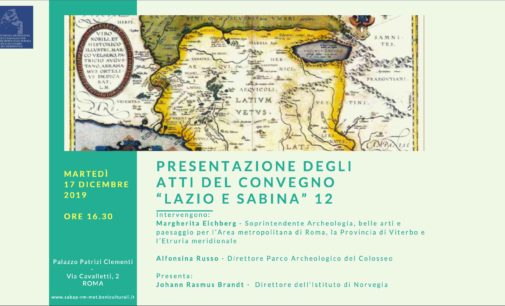  Presentazione degli Atti del Convegno  Lazio e Sabina 12