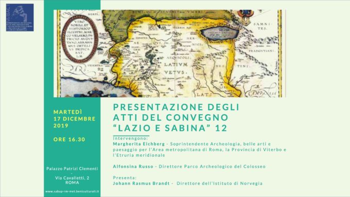  Presentazione degli Atti del Convegno  Lazio e Sabina 12