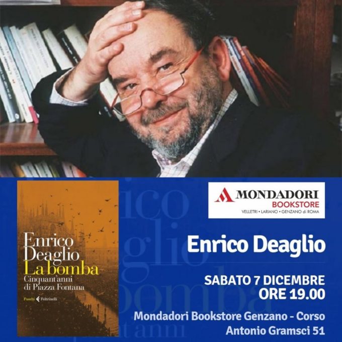 Enrico Deaglio alla Mondadori Genzano con “La bomba”, cinquant’anni dopo Piazza Fontana
