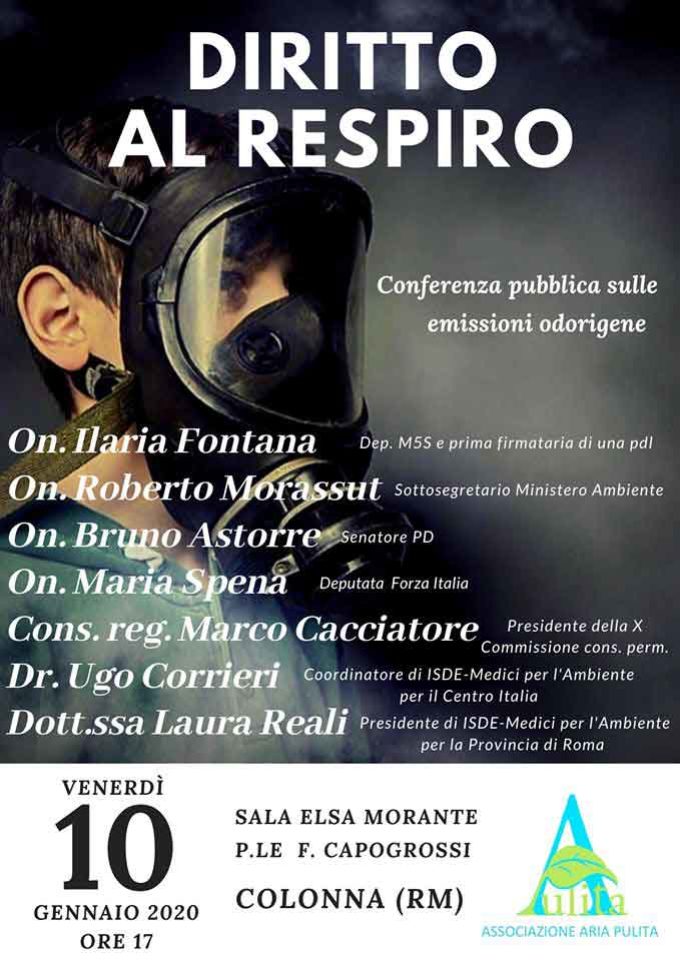 AAP /Una conferenza a Colonna sulle emissioni odorigene