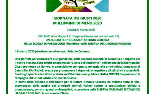 Il 6 marzo Italia Nostra Litorale Romano omaggia Antonio Cederna