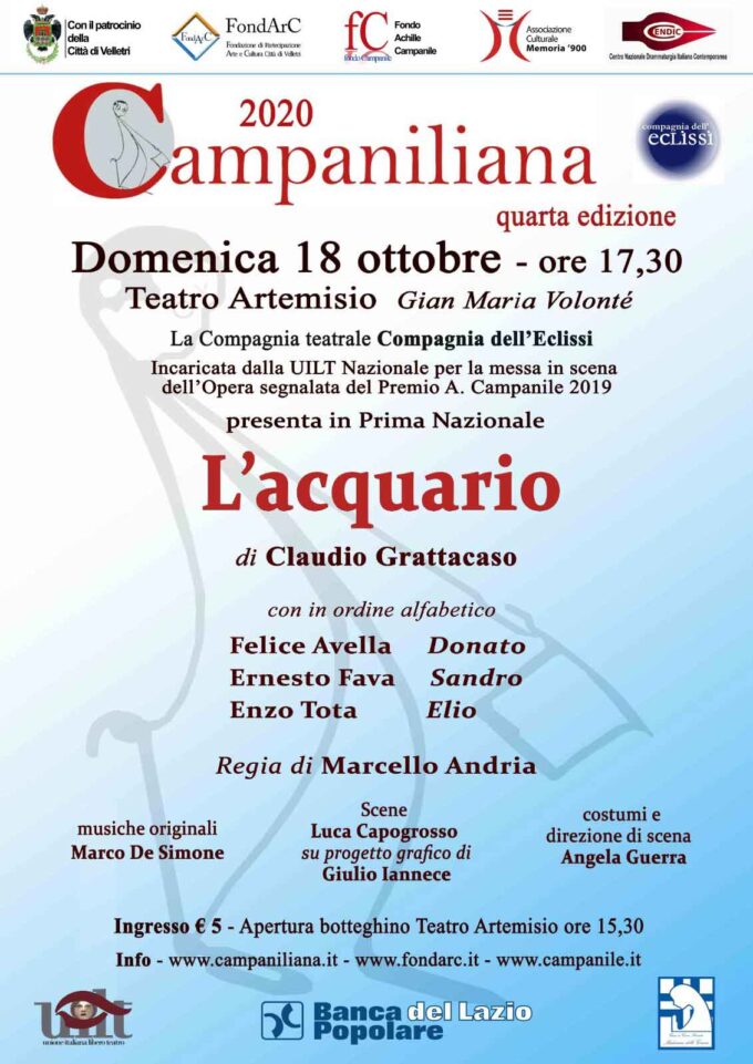 Al Teatro Artemisio-Volonté “L’acquario” di Claudio Grattacaso