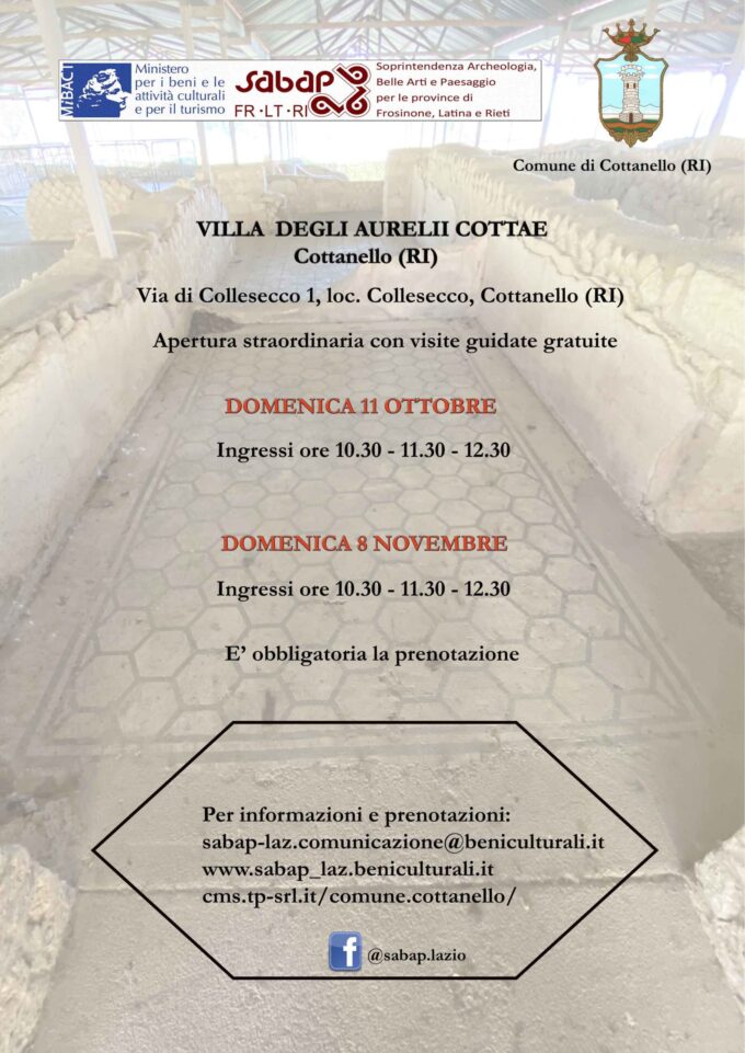 Apertura straordinaria  Villa romana degli Aurelii Cottae a Cottanello