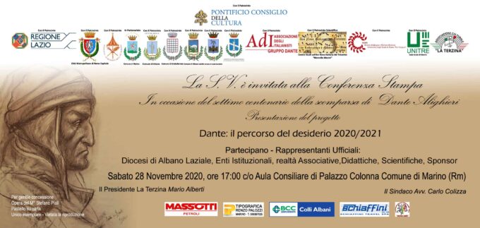 Marino – Si presenta il Progetto “Dante: il percorso del desiderio 2020/2021”