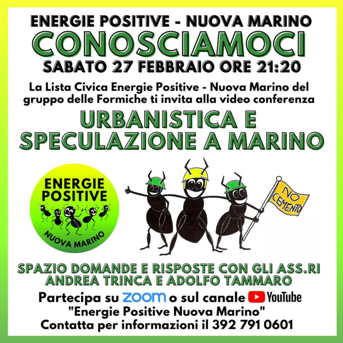 Evento 27 febbraio Energie Positive Nuova Marino