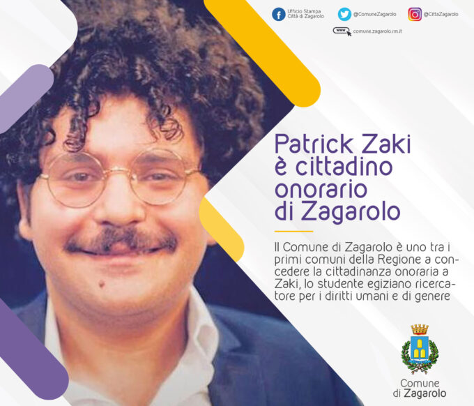 Patrick Zaki è cittadino onorario di Zagarolo