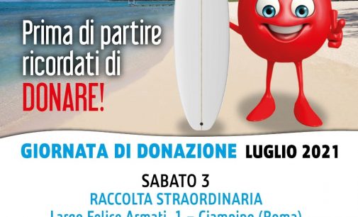 Ciampino – 3 luglio: giornata di donazione del sangue