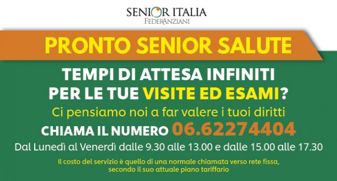 Liste d’attesa, da Senior Italia FederAnziani al via Pronto Senior Salute