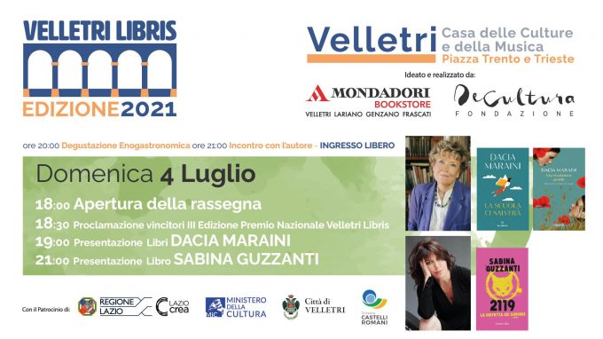 Inaugurazione per “Velletri Libris”. Al Chiostro Dacia Maraini e Sabina Guzzanti