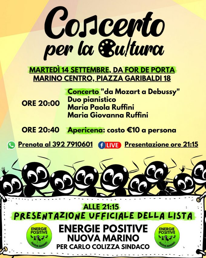 Le Formiche: un appuntamento con la cultura il 14 settembre a Marino