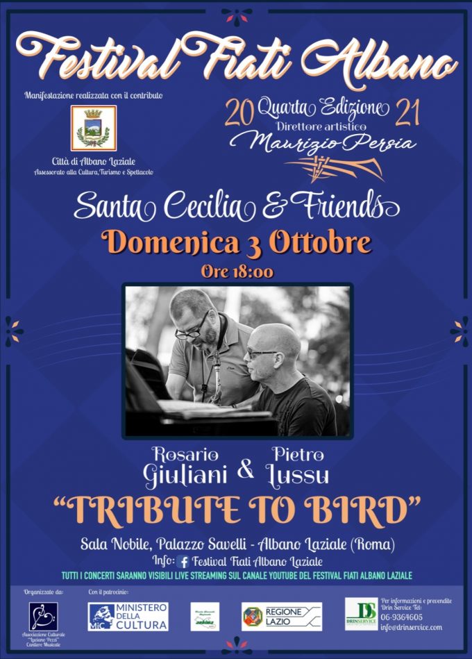 Domenica 3 ottobre debutta la IV edizione del Festival Fiati Albano Laziale: “Tribute to Bird” a Palazzo Savelli