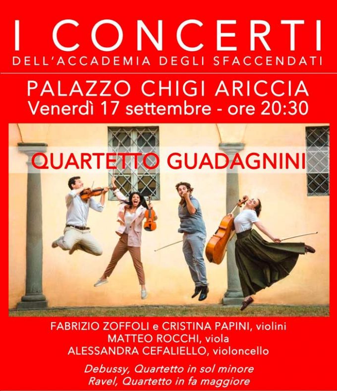 Debussy e Ravel per il Quartetto Guadagnini al Palazzo Chigi di Ariccia