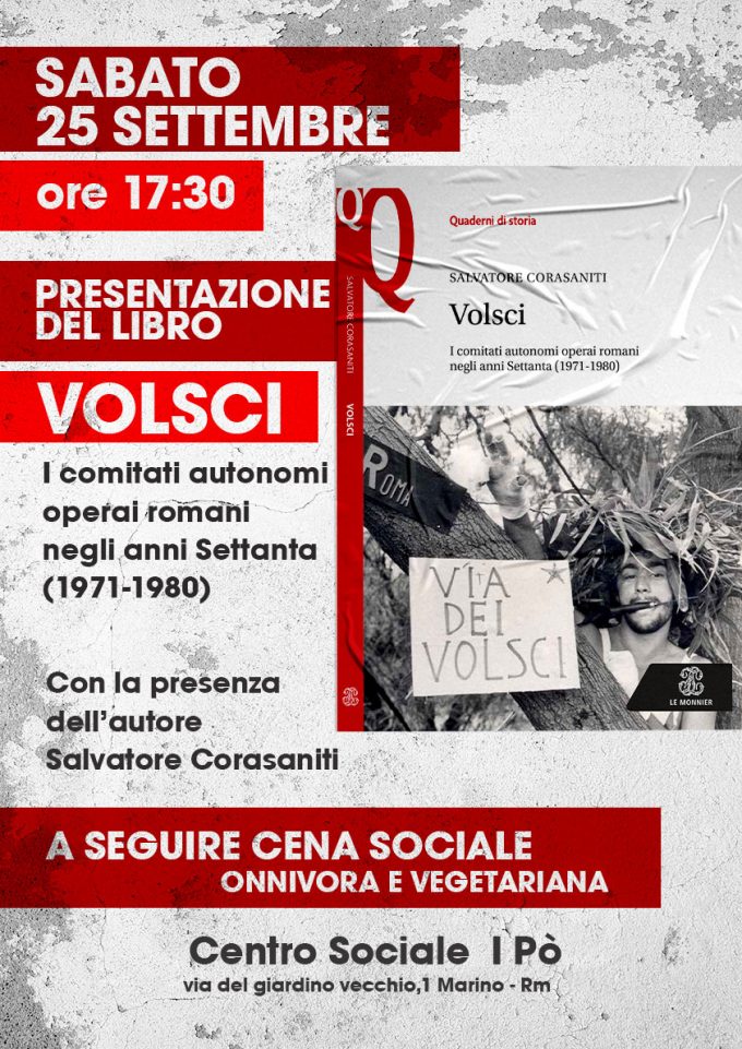 Centro Sociale I Pò presenta “Volsci” di Salvatore Corasaniti