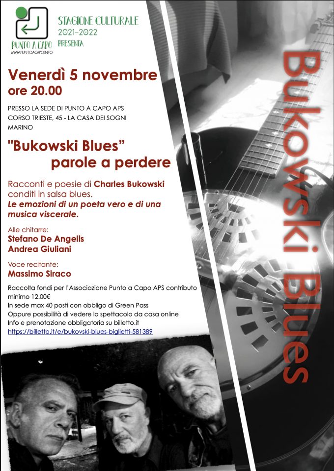 Marino: venerdì 5 novembre si legge Bukowski in chiave blues