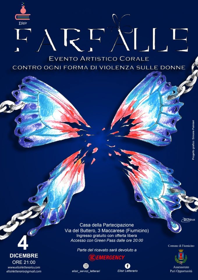 Le “Farfalle” contro la violenza sulle Donne, sabato 4 Casa della Partecipazione Maccarese