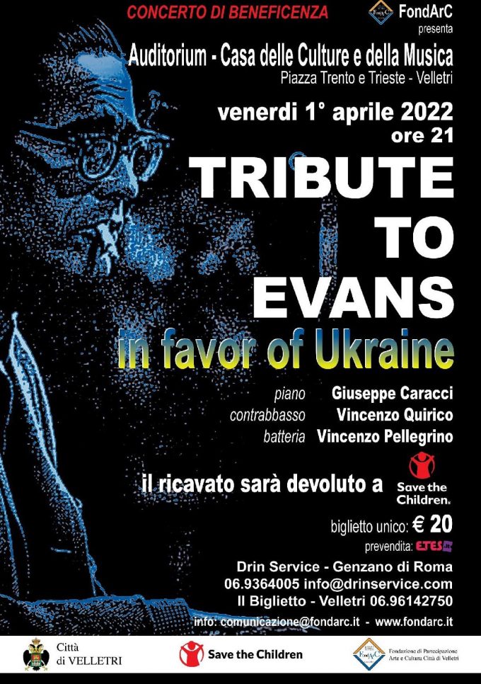 Concerto di beneficenza “Tribute to Evans in favor of Ucraine” al Teatro Artemisio-Volonté