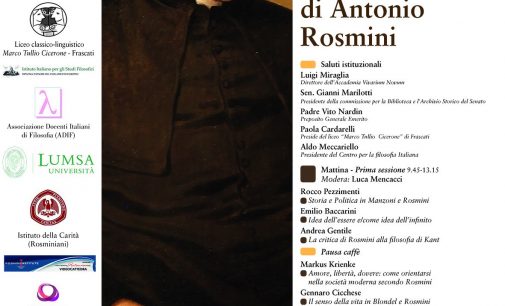 Accademia Vivarium novum , 6 aprile: “Filosofia e Politica nel pensiero di Antonio Rosmini”