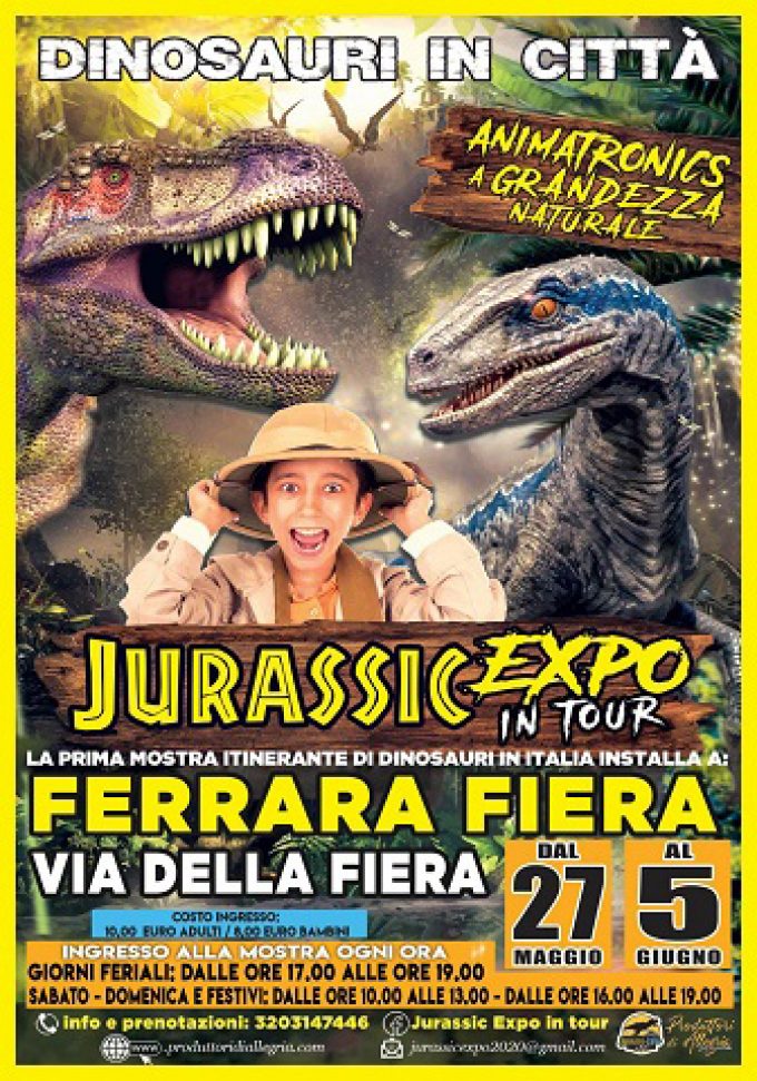   A Ferrara lo stupore dei giganti della preistoria con “Jurassic Expo in Tour”