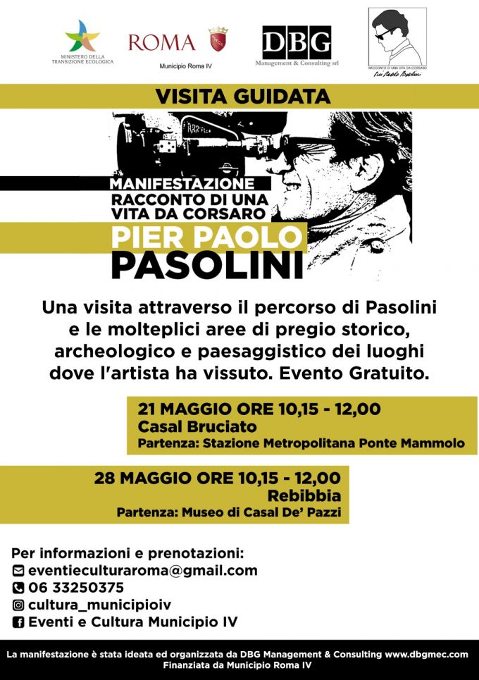 Domani e il 28 maggio visite guidate gratuite alla scoperta di Pier Paolo Pasolini nei luoghi della sua vita